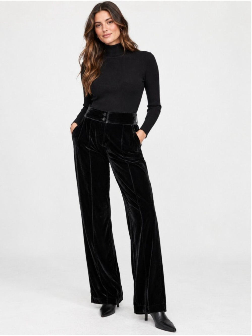 Sabina Musayev Orpheus Black Velvet High Waist Pants NWT Size M